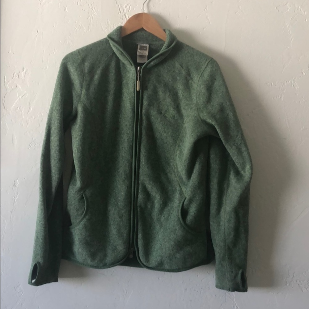 NF green zip up jacket